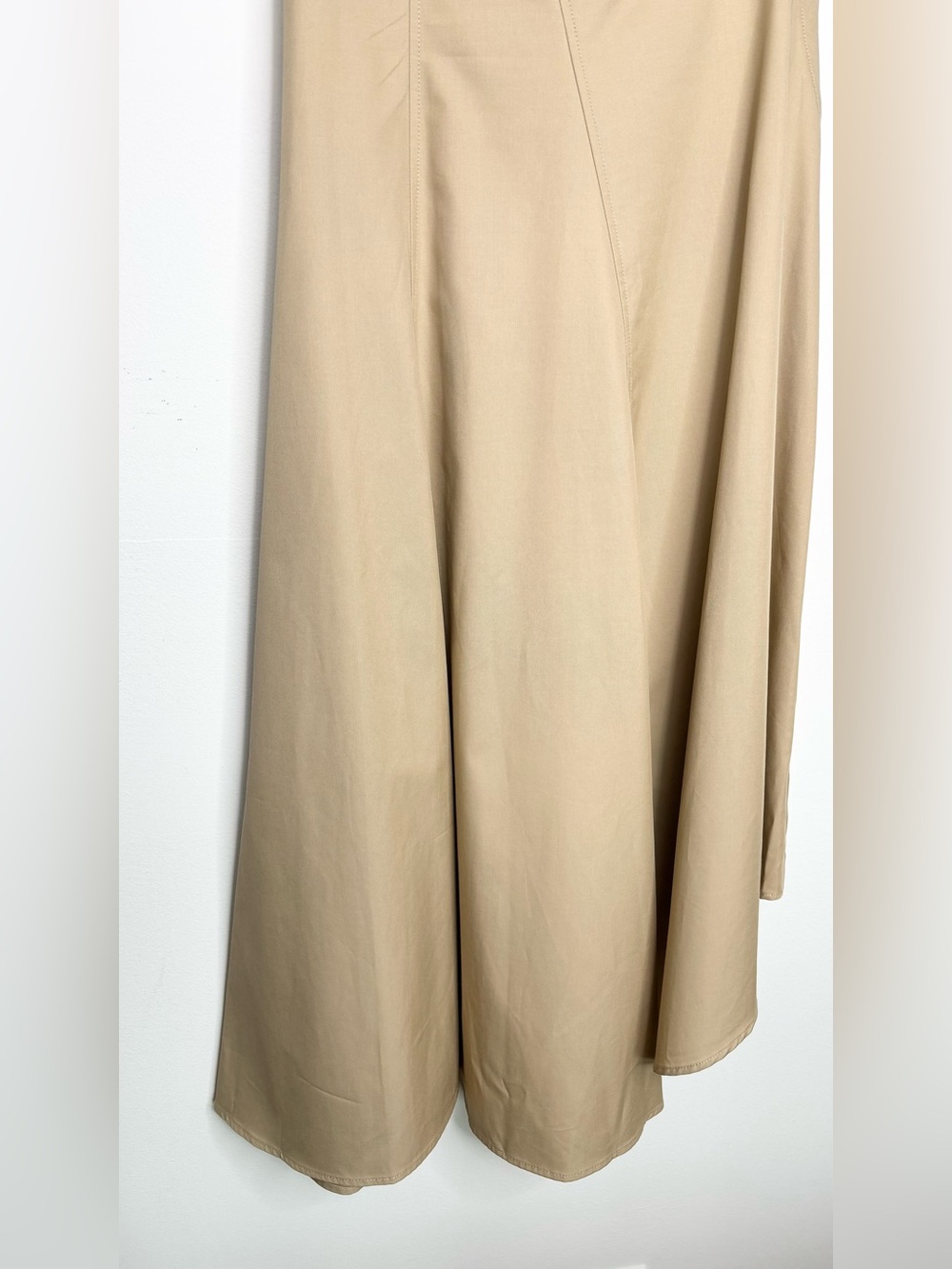 Mango Asymmetrical Flared Dress Ecru Cotton Lyocell Midi Size 4 NWT - Picture 13 of 16